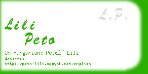 lili peto business card